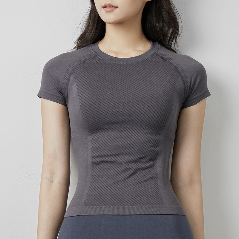 Fitness Sports Running Yoga Clothes Slim Looking Short Sleeve T-shirt