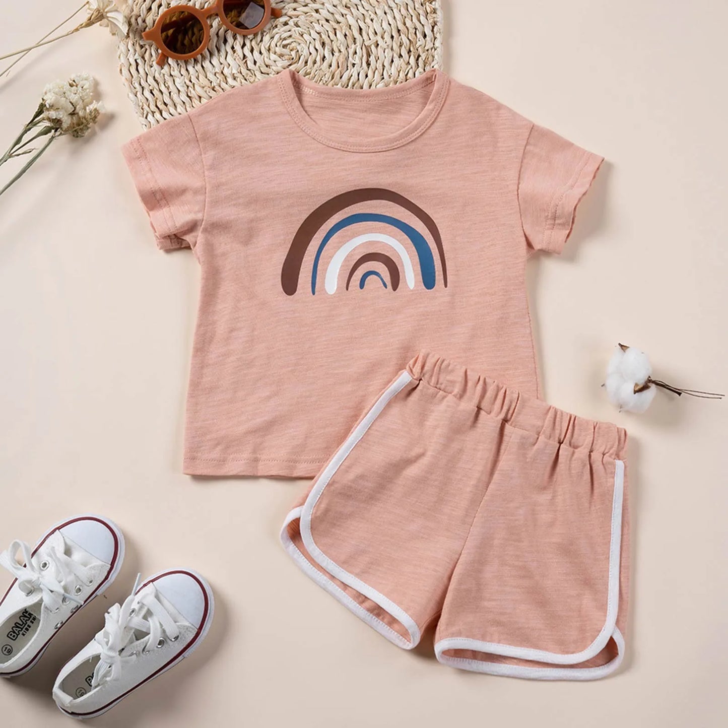 Conjunto de cardigã e shorts de manga curta com lapela para meninos, verão, praia, camisa floral de verão, dois shorts, roupa de outono para meninos