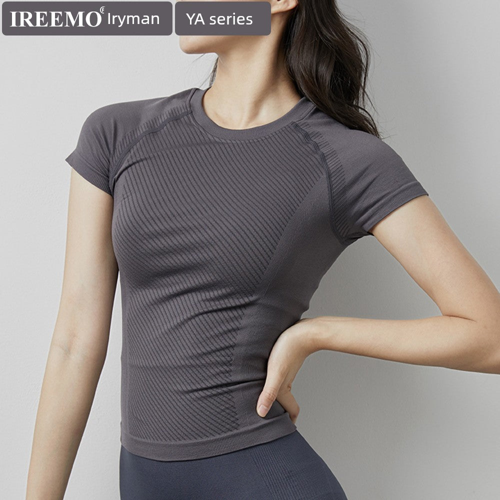Fitness Sports Running Yoga Clothes Slim Looking Short Sleeve T-shirt