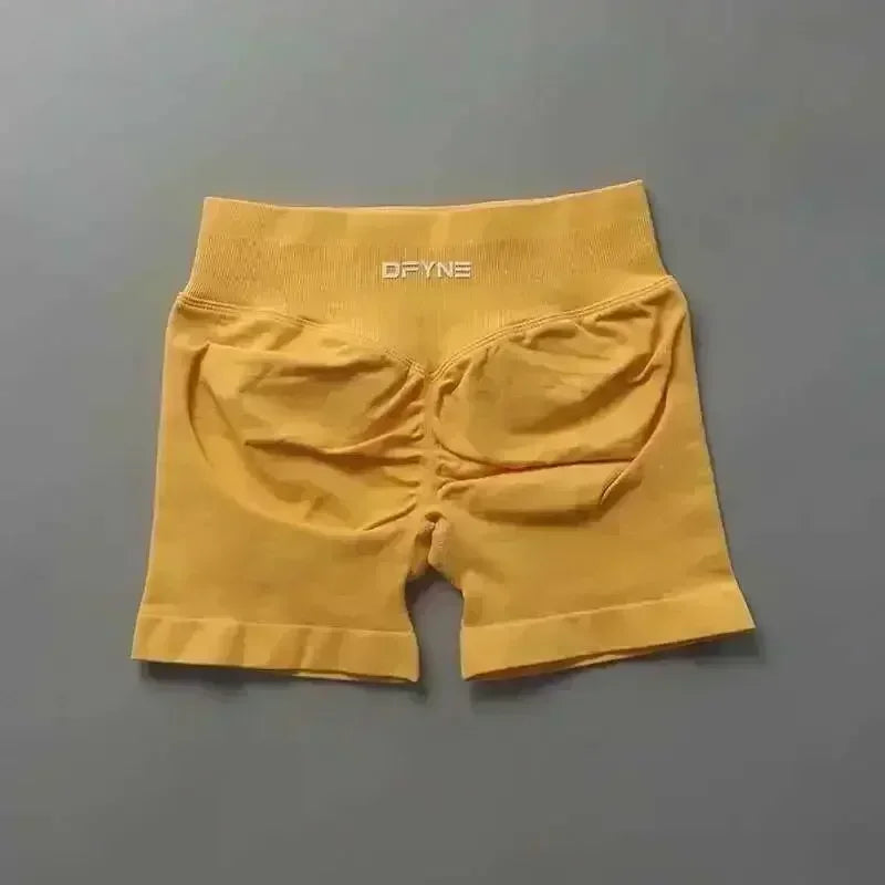 Novos shorts fitness de alta qualidade Hottie Peach Hip Lift da DFYNE para corrida, abdominoplastia justa, sem costura, ioga, pilates, femininos