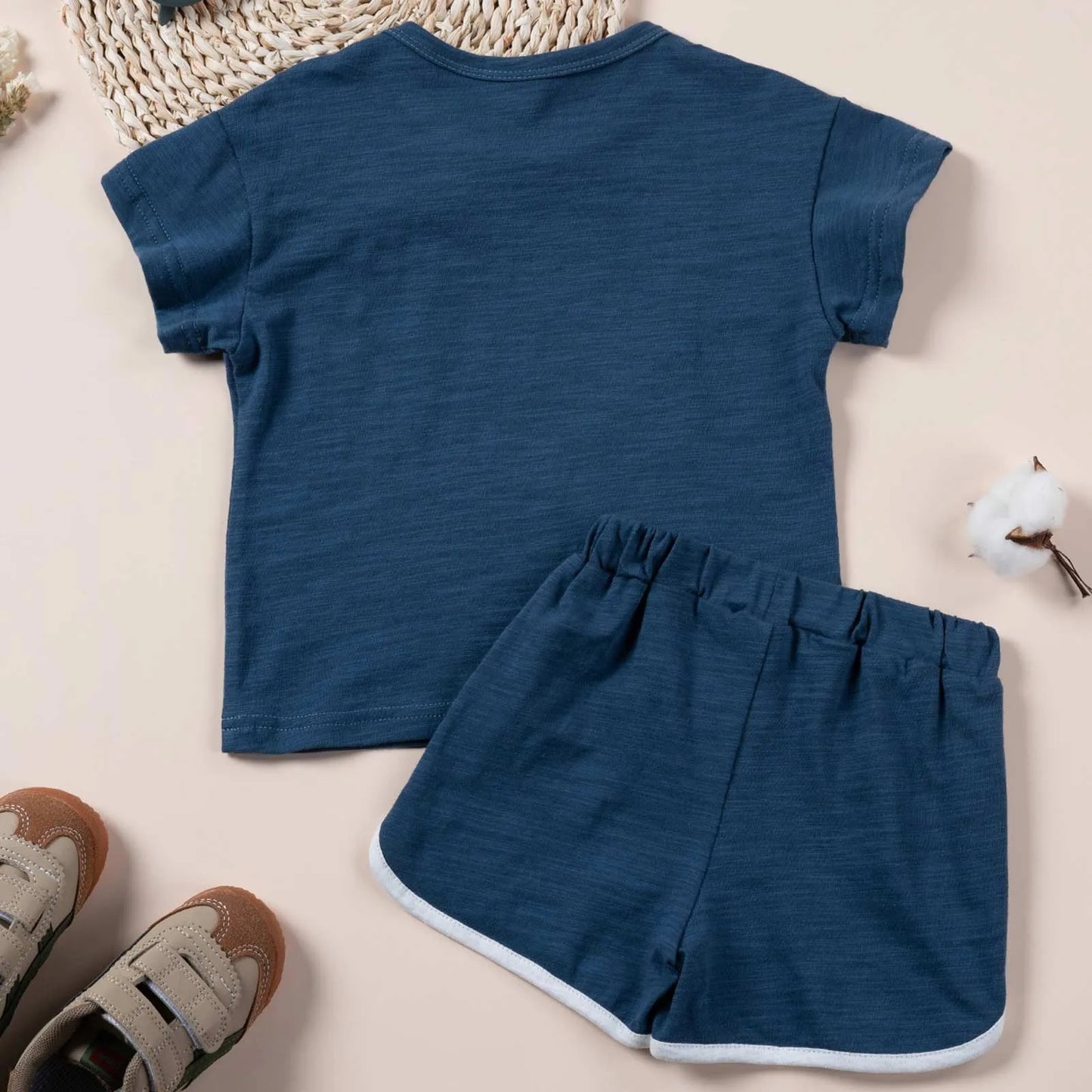 Conjunto de cardigã e shorts de manga curta com lapela para meninos, verão, praia, camisa floral de verão, dois shorts, roupa de outono para meninos