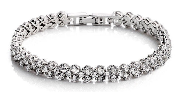 S925 Sterling Silver Shiny Diamante Bracelet