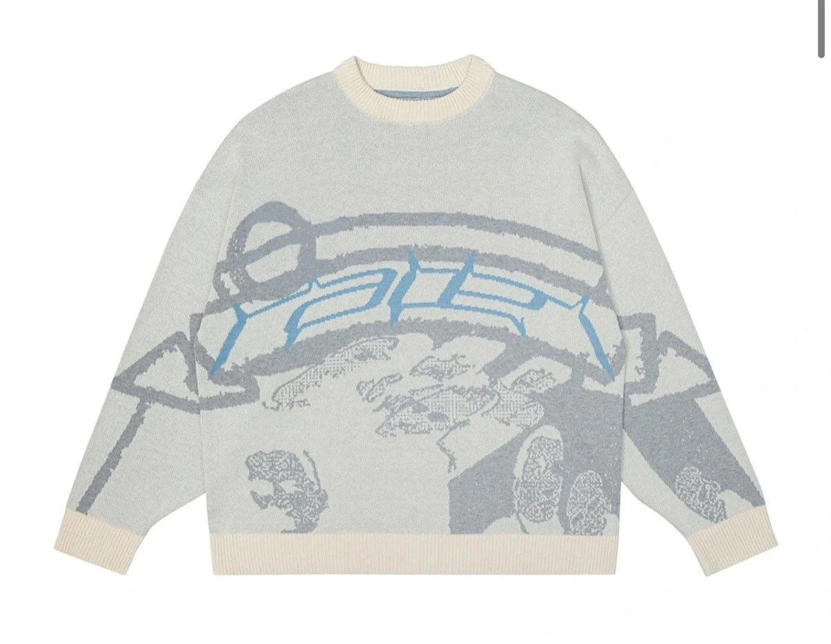 Street Print Sweater For Women