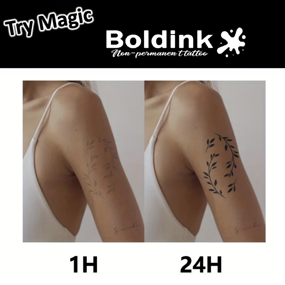 Nordic Script Temporary Tattoo,Lasts To 15 Days New Technology Magic Waterproof Semi Permanent Sticker.