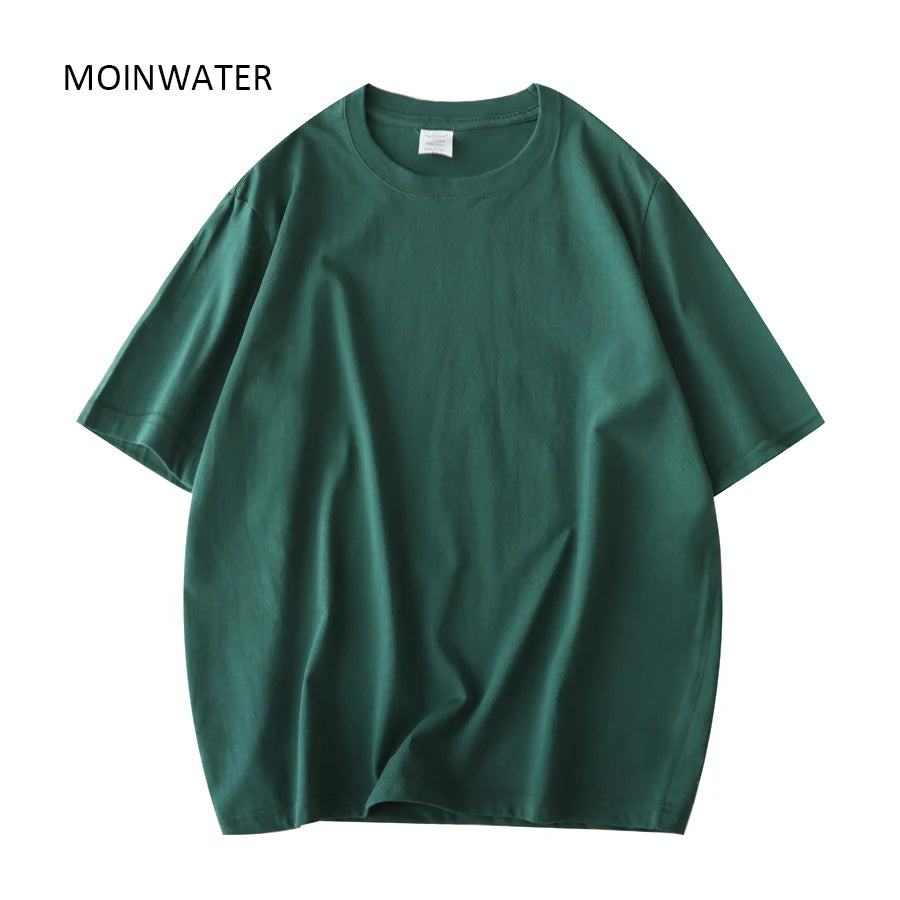 MOINWATER Women New Khaki Solid T shirts Female 100% Cotton Tees Lady Short Sleeve T-shirt Tops for Summer MT21025