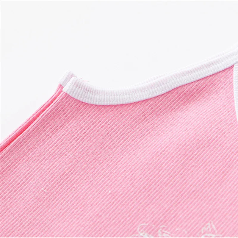 PUWD Y2K Sweet Girl Soft Cotton Sem Mangas Curtas Tops 2022 Moda Verão Senhoras Rosa Slim Crop Camis Casual Feminino Chic Top