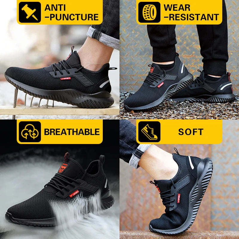 Safety Work Shoes Construction Men Outdoor Steel Toe Cap Shoes Men Puncture Proof High Quality Lightweight Safety Boots