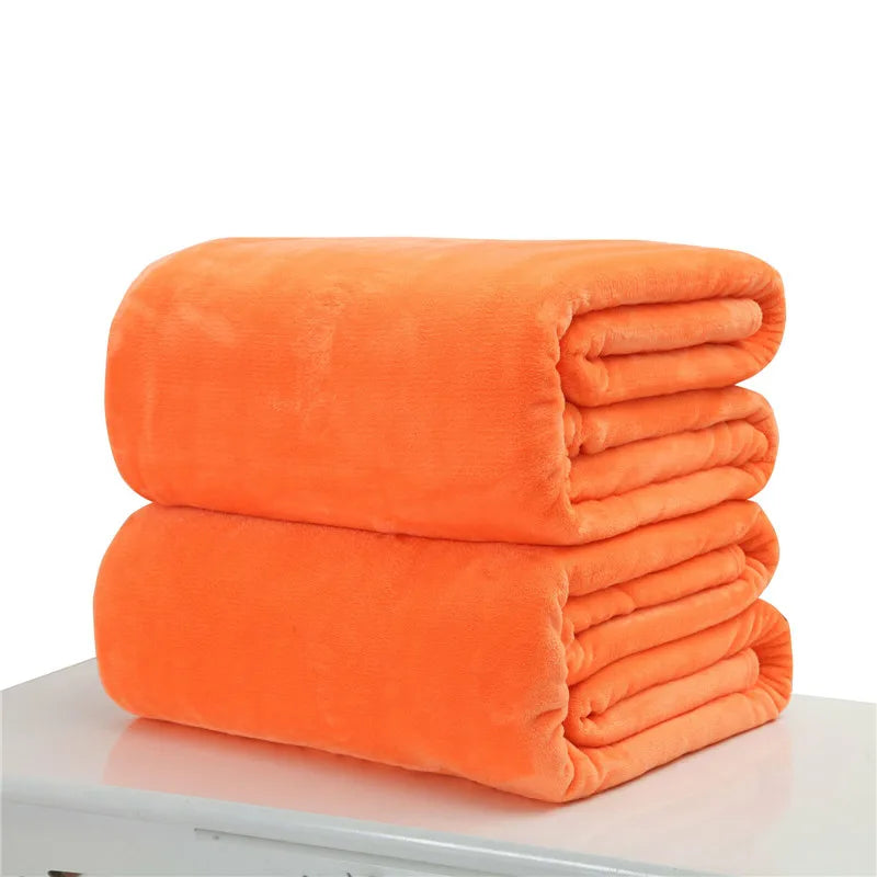 Plain Flannel Coral Blanket Small Fleece Sheet Super Warm Solid Micro Plush Fleece Blanket Throw Rug Sofa Bedding Supplies