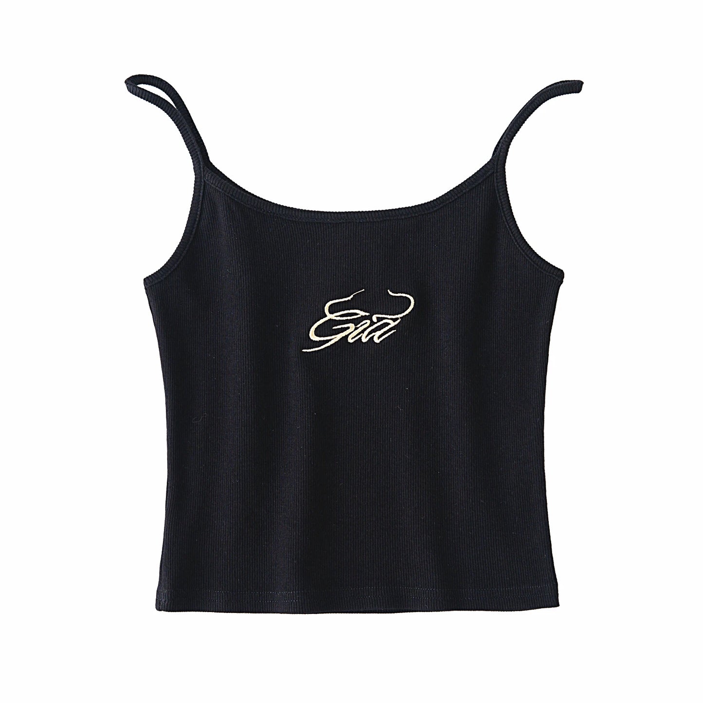 Summer Women Cotton Wrap Crop Tank Top Sleeveless Vest Solid Sexy Y2K Short Streetwear Gia Letters Ribbed Embroidered Camisole