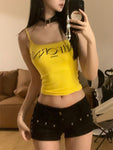 Estilo da moda Y2g Retro Rebite Elegante Alça Jeans Super Shorts Feminino Cintura Baixa Sexy Slim Olhando Hot Hip Calças
