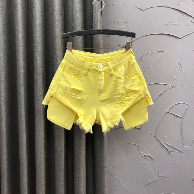 Summer Sweet and Spicy Wind High Waist Retro Casual Denim Shorts