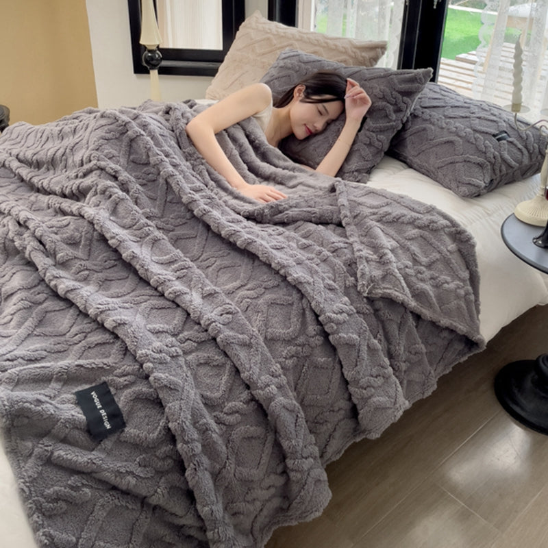 Taffue Blanket Nap Blanket Sofa Cover Winter Thickened Multifunctional Coral Fleece Blanket Thermal Blanket to Put a Mattress on