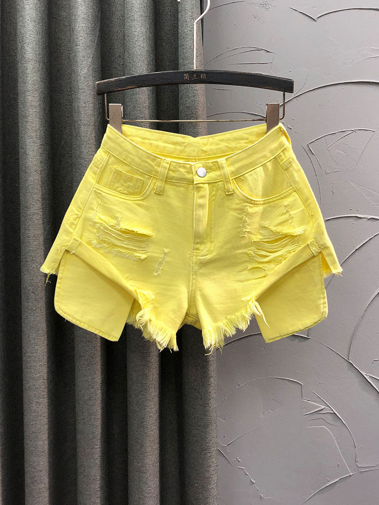 Summer Sweet and Spicy Wind High Waist Retro Casual Denim Shorts