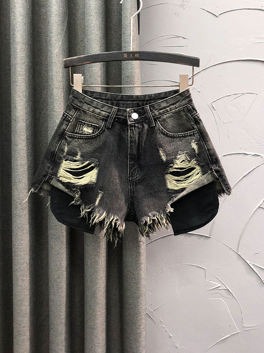 Summer Sweet and Spicy Wind High Waist Retro Casual Denim Shorts