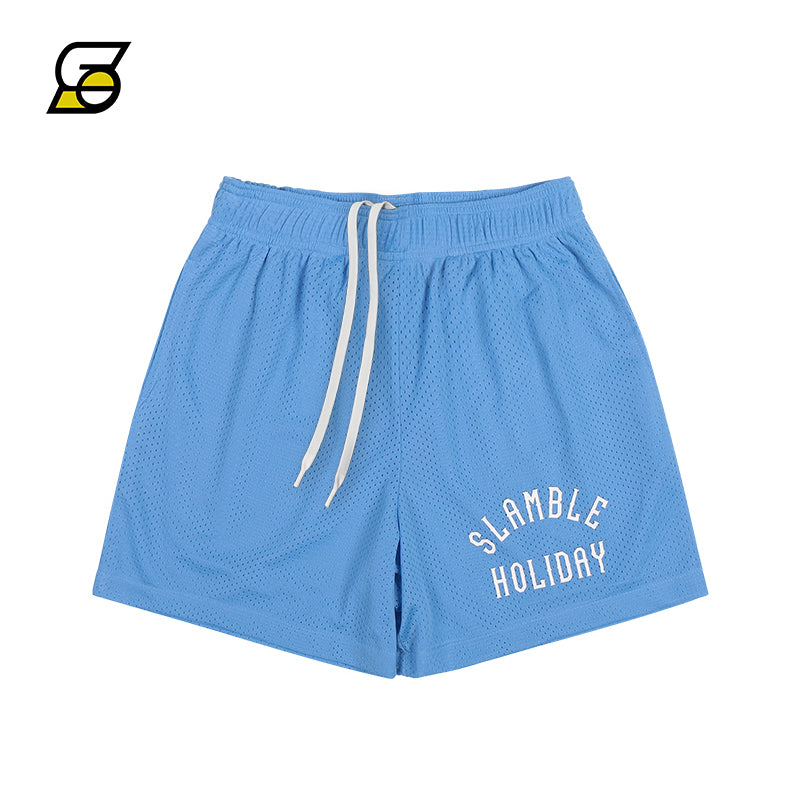 Slamble Summer Holiday Double-Layer Mesh American Shorts Men's Quick-Drying Breathable Basketball Sports Pants Cropped Pants