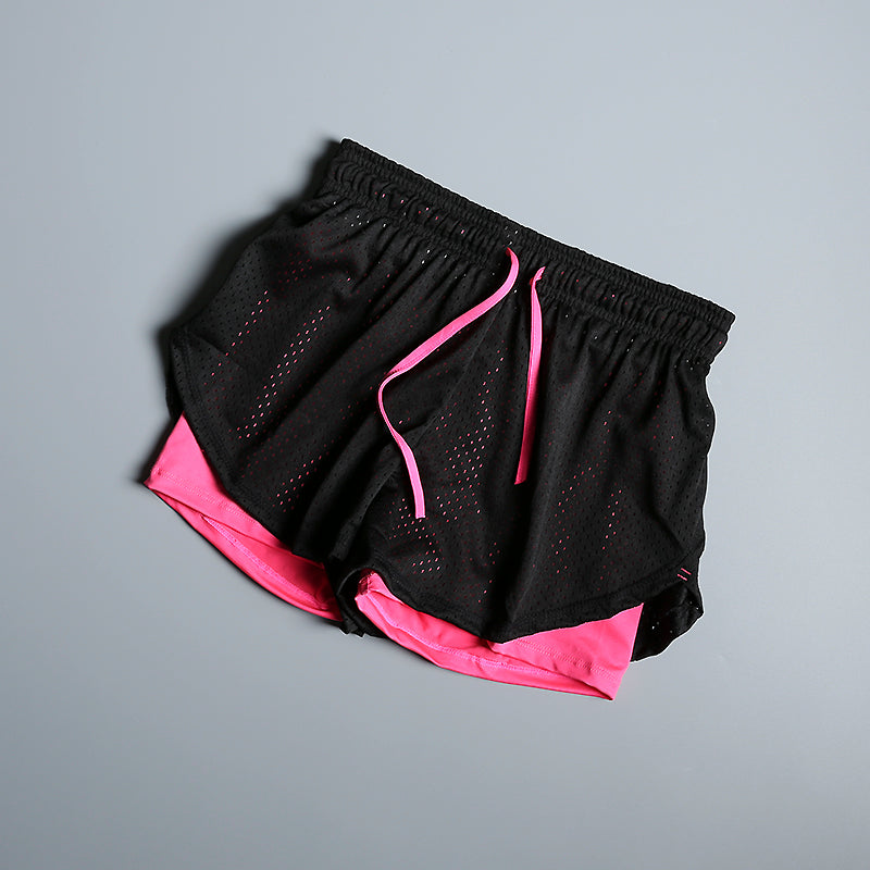 Mesh Breathable Outer Wear Female High Waist Running Exercise Shorts