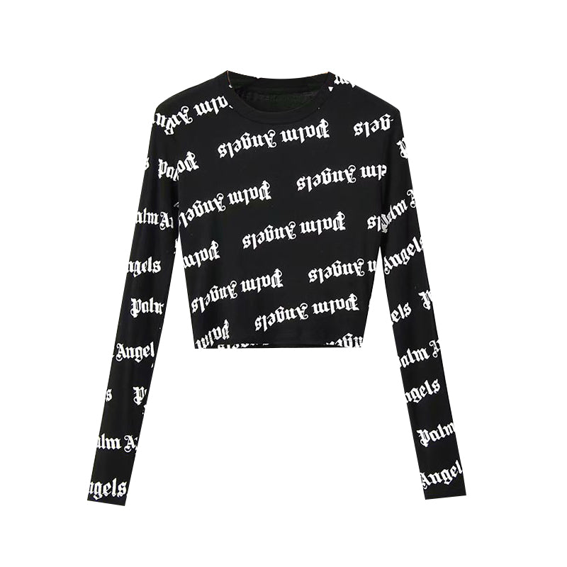 Long Sleeve Ins Printed Bottoming Shirt Thin Top T-shirt