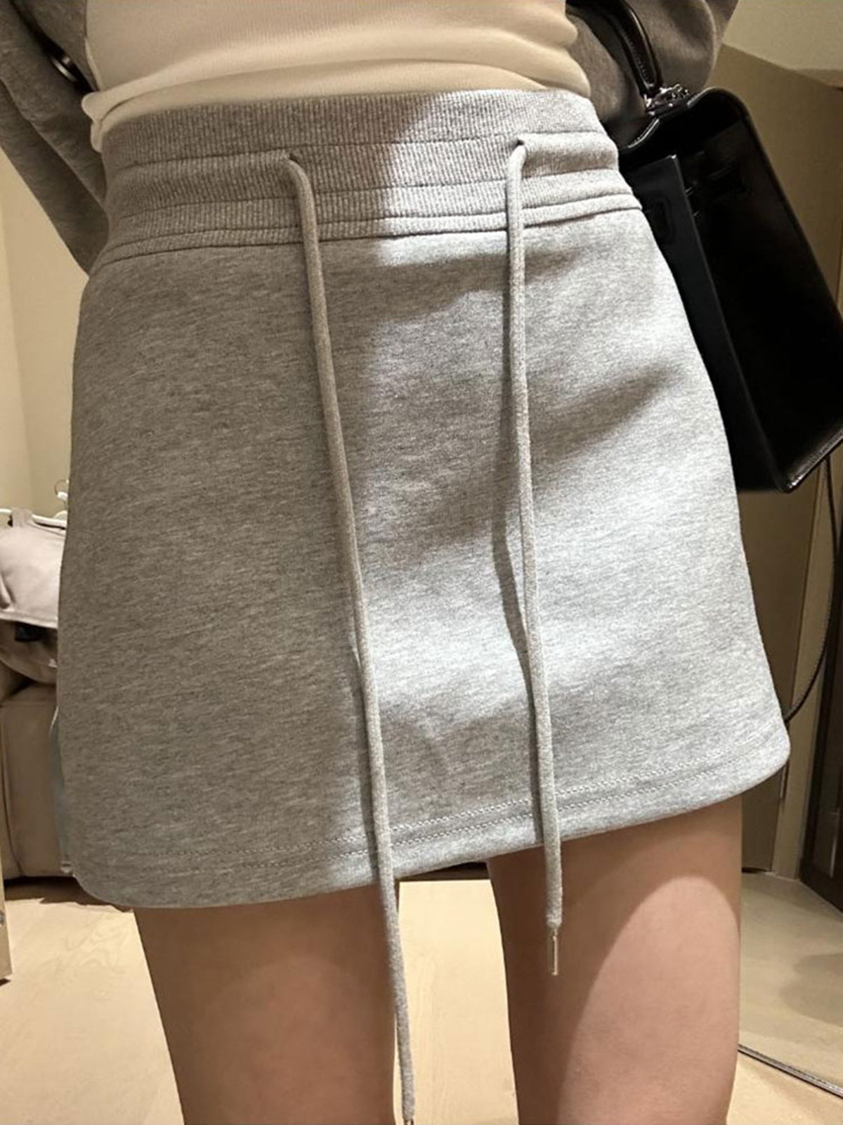 2024 Summer Wear New Arrival Drawstring Sweatshirt Cotton A- line Skirt Women's Casual Sports Skirt (Containing Safety Pants)