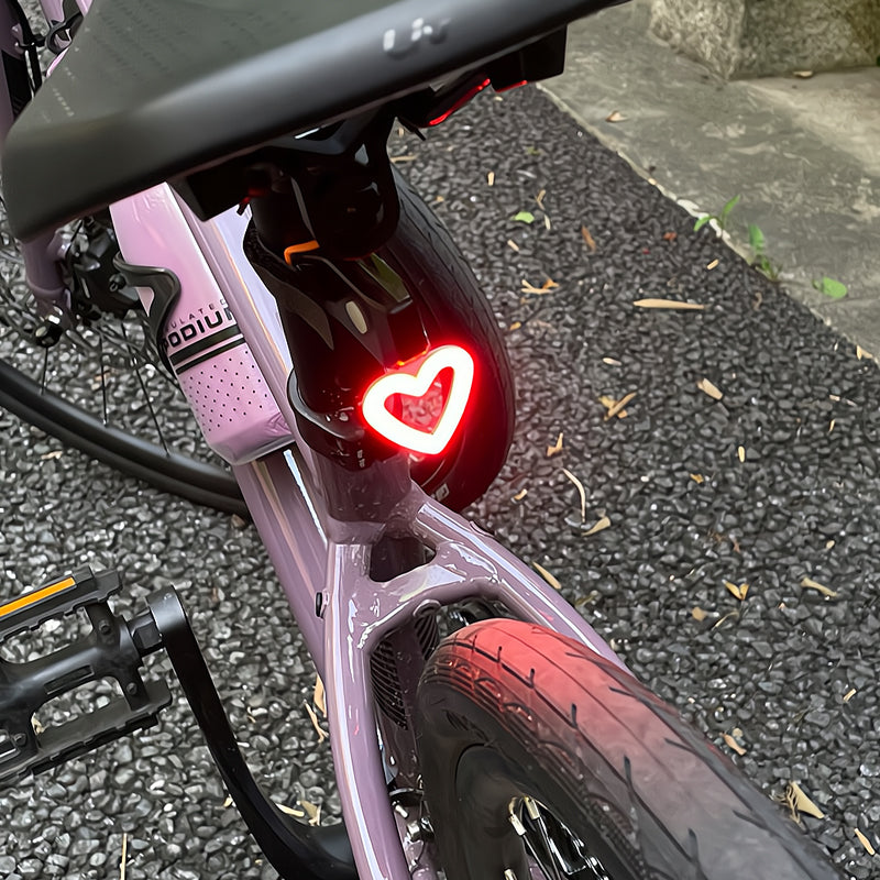 Mountain Bike Night Travel Taillight Night Riding Lights Road Bike Adapted to Giant Heart Taillight Warning Creative