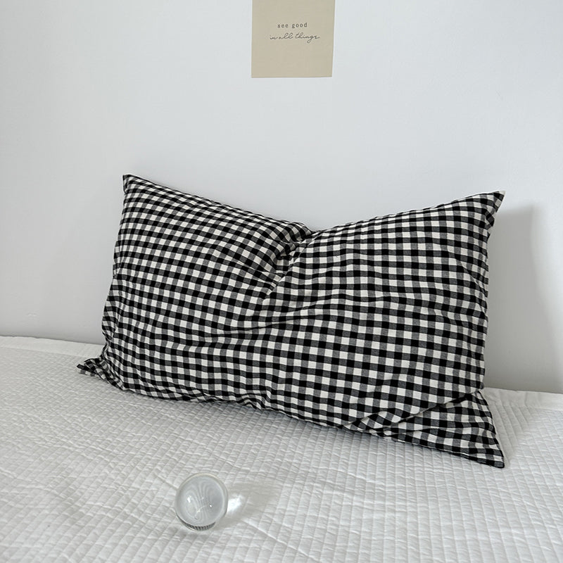 Dark Stain-Resistant Pillowcase Cotton Stripes Gingham Boys Pillowcase 48*74 Pure Cotton Student Dormitory Pillowcase