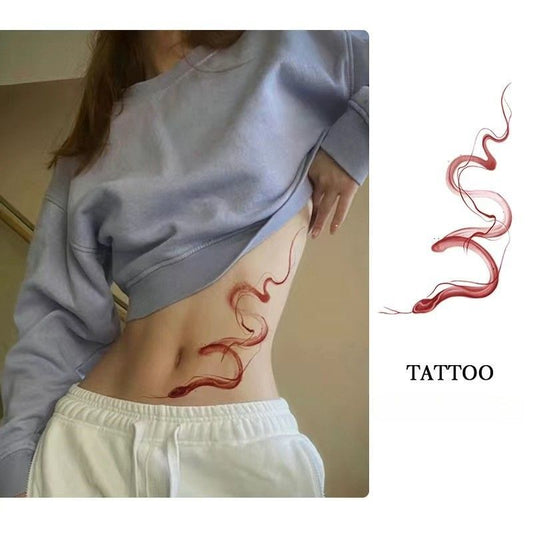 Round Snake Continuous Color Tattoo Sticker Ins Snake Sweet Cool Sexy Pure Desire Belly Leg