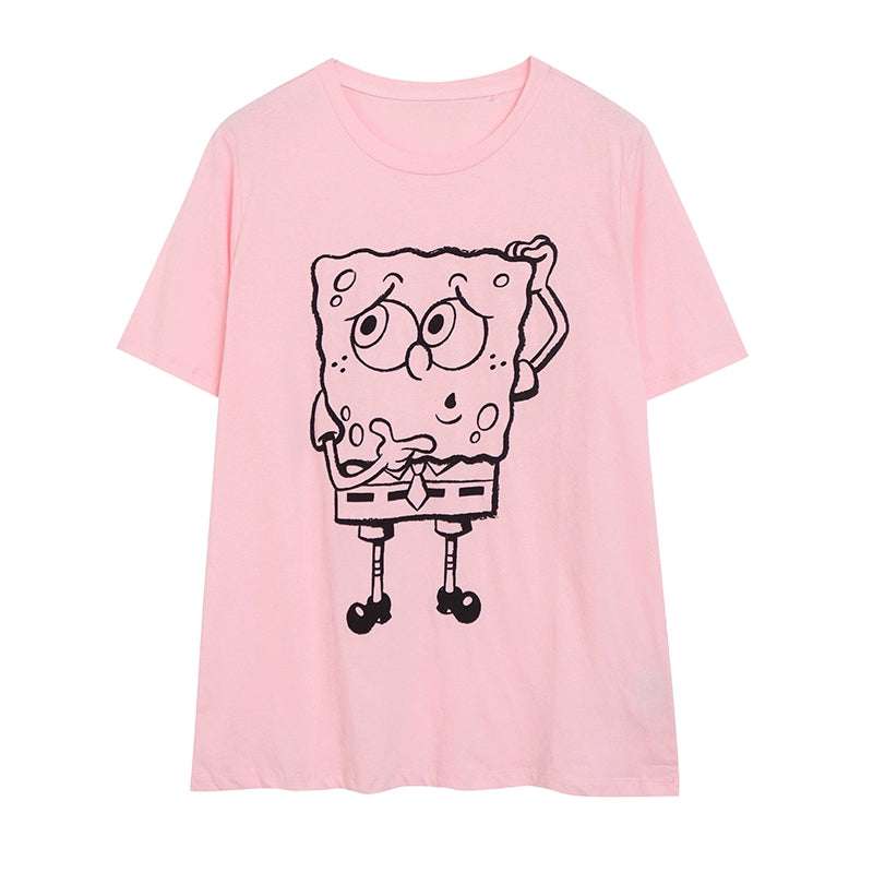 Cute Home Wear Flocking Cartoon Pajamas Terry Short Sleeve