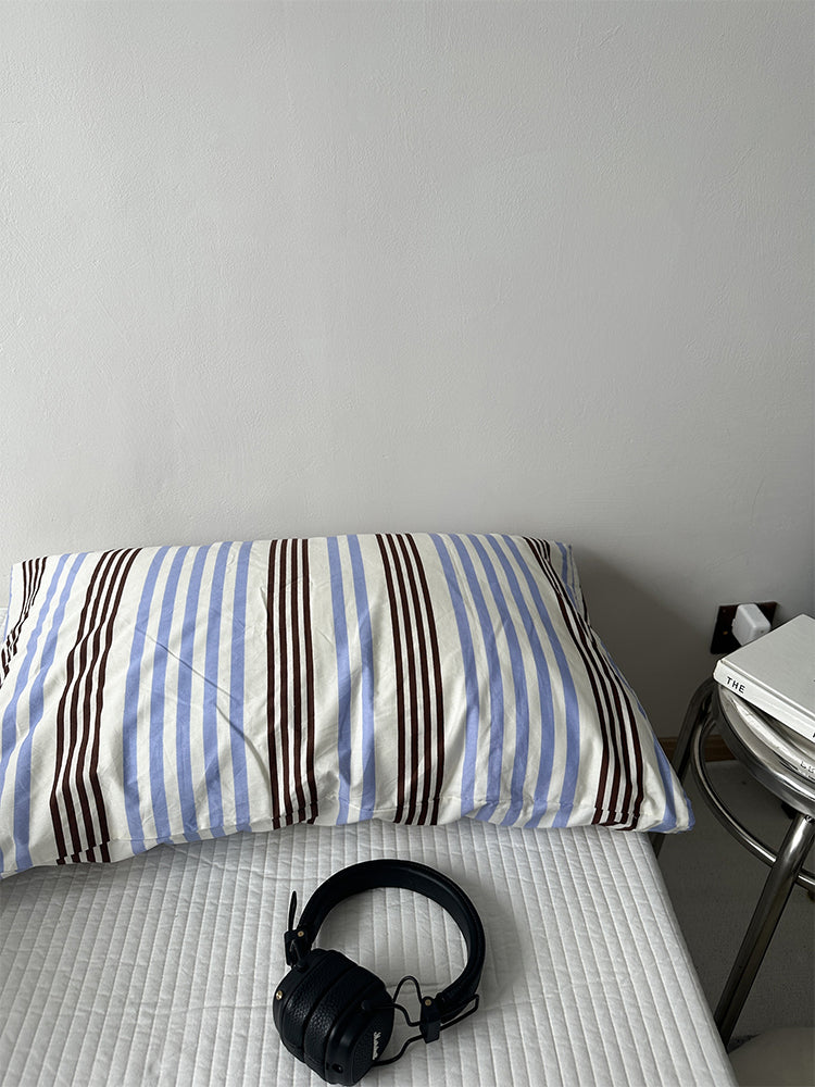 Dark Stain-Resistant Pillowcase Cotton Stripes Gingham Boys Pillowcase 48*74 Pure Cotton Student Dormitory Pillowcase