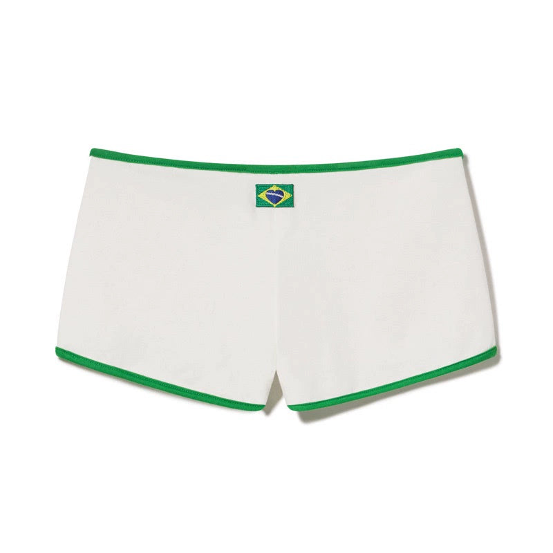 Novo Terno Americano Retro Exercício Biquíni Calças Quentes Íntimos Praia Y2g Brasil Camiseta Bordada