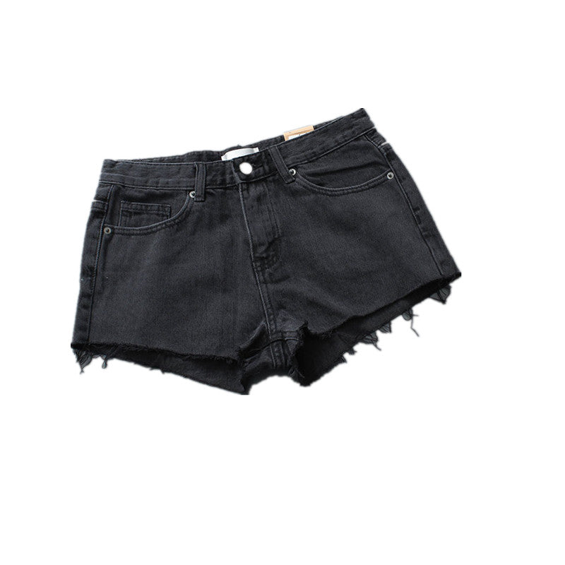 Hong Kong Fashion Brand Tassels Slim-Fit Slim Looking Denim Shorts