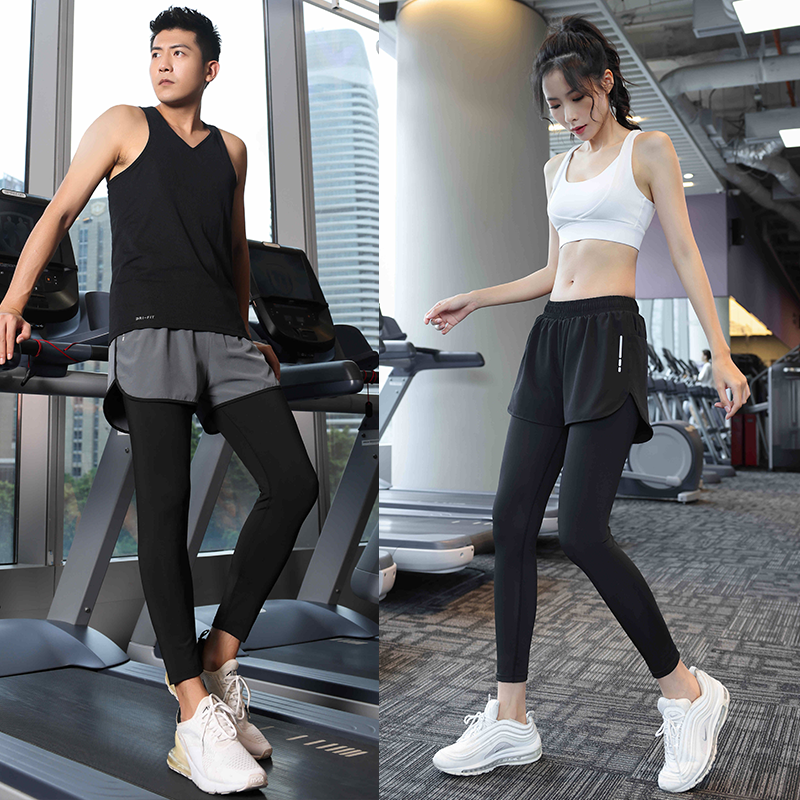 Exercise Workout Pants Spring Tight High Elastic Compression Yoga Pants Male and Female Professional Marathon Running Pants Training Trousers