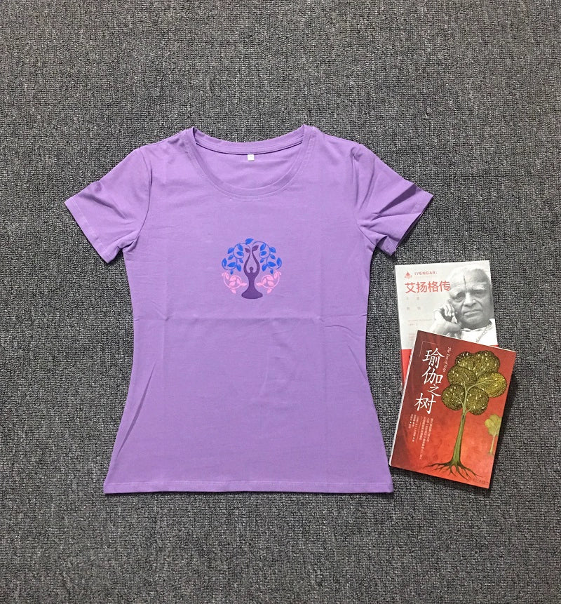 Verão Nova Chegada Iyengar Yoga Roupas Manga Curta Camiseta Top Feminino Silm Fino Algodão Elástico Alto Absorção de Transpiração Propriedade Boa