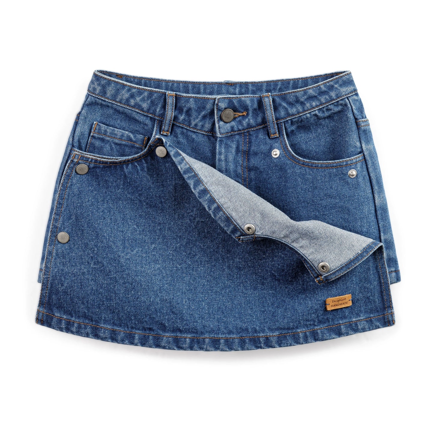 Madden American Style Denim Skirt Skirt Pure Cotton Small Blue Casual Sports Thin Shibuya Short Skirt Summer Women