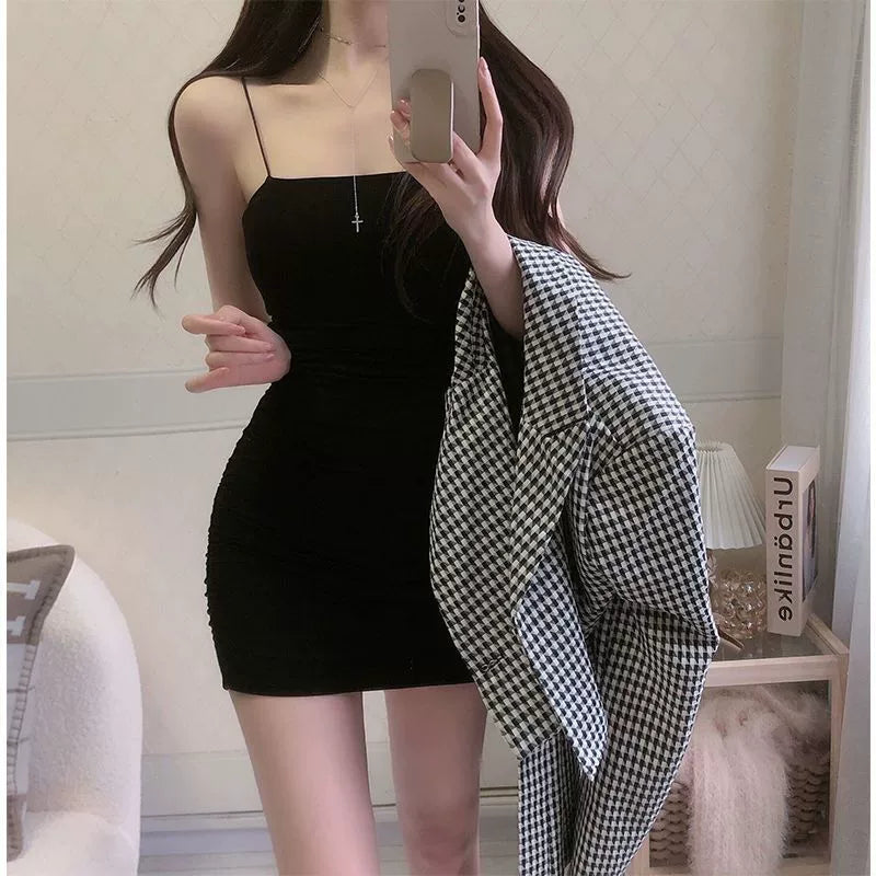 Flat Summer New Arrival Elastic Silm Sling Dress