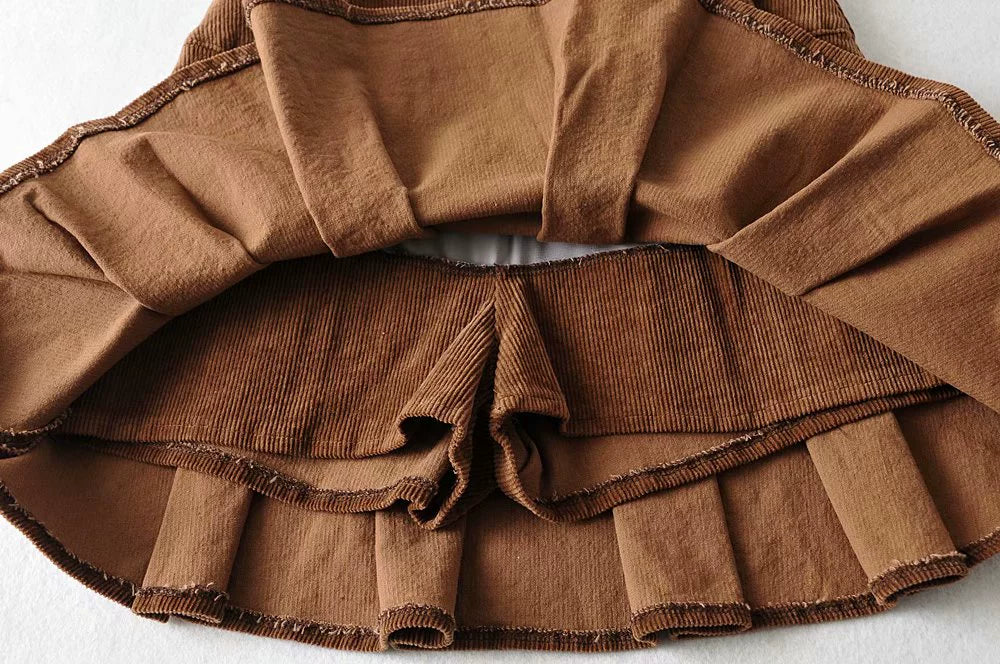 American Retro Fashion Tape Fall and Winter Corduroy Skirt