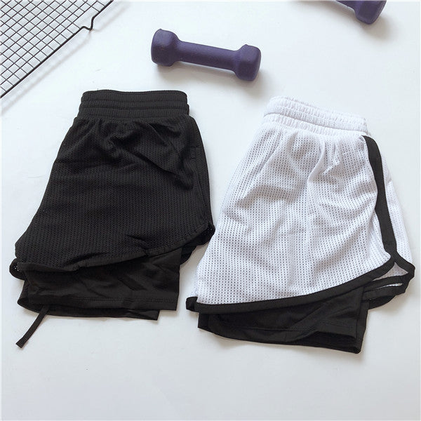 Cabbage Price Female Double Layer Fashion Tape Workout Shorts