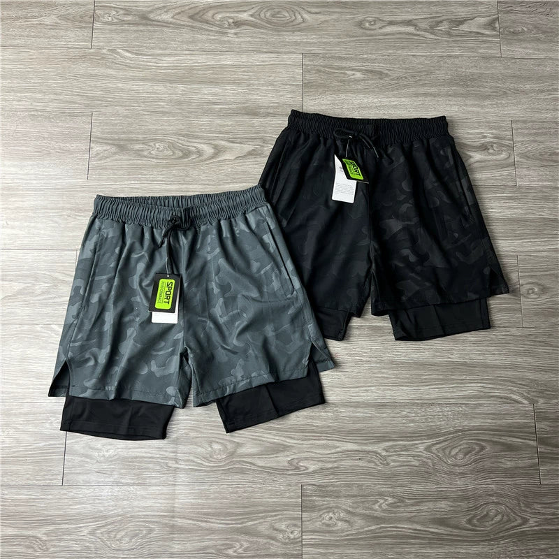 Shorts esportivos 2 em 1 da Trendy Offline Fitness 3M refletivos