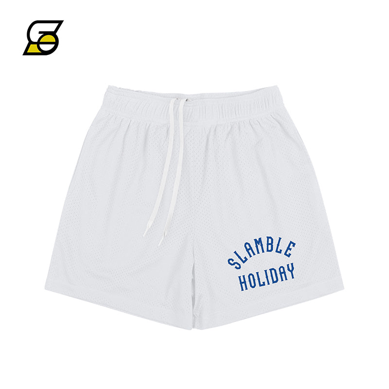 Slamble Summer Holiday Double-Layer Mesh American Shorts Men's Quick-Drying Breathable Basketball Sports Pants Cropped Pants