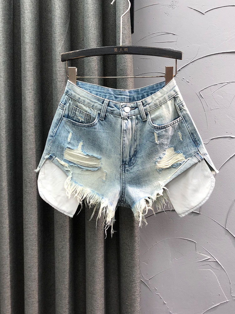 Summer Sweet and Spicy Wind High Waist Retro Casual Denim Shorts