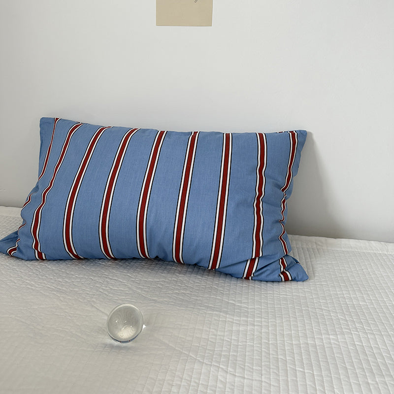 Dark Stain-Resistant Pillowcase Cotton Stripes Gingham Boys Pillowcase 48*74 Pure Cotton Student Dormitory Pillowcase