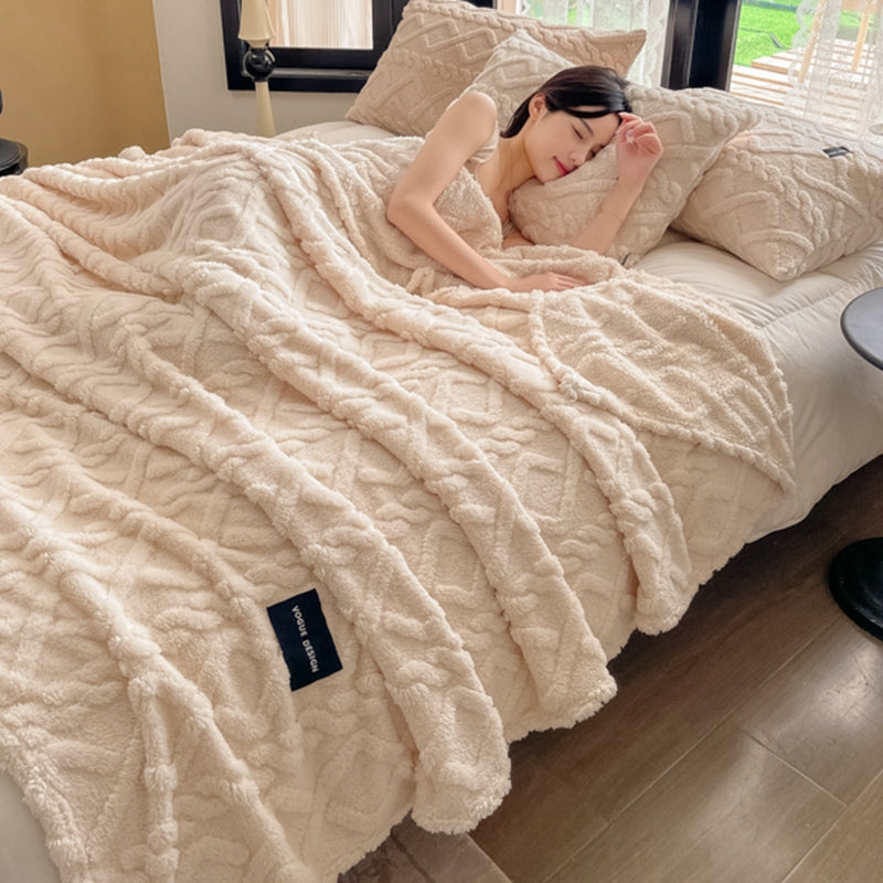 Taffue Blanket Nap Blanket Sofa Cover Winter Thickened Multifunctional Coral Fleece Blanket Thermal Blanket to Put a Mattress on