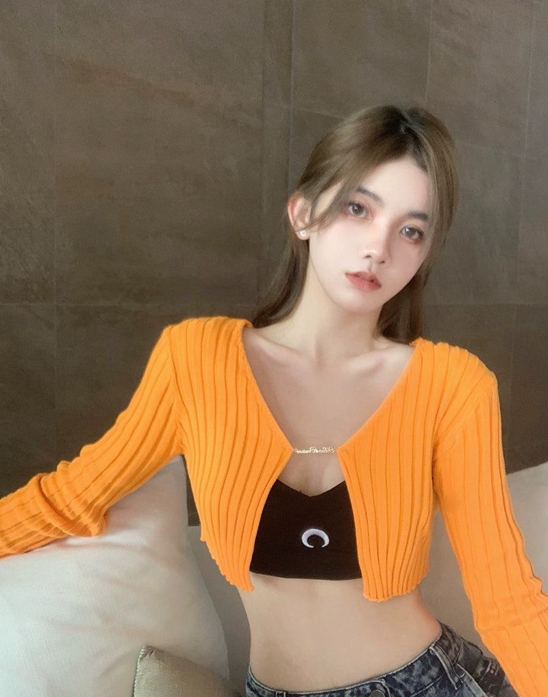 Internet Famous Sexy Hot Girl Camisole Knitted Cardigan