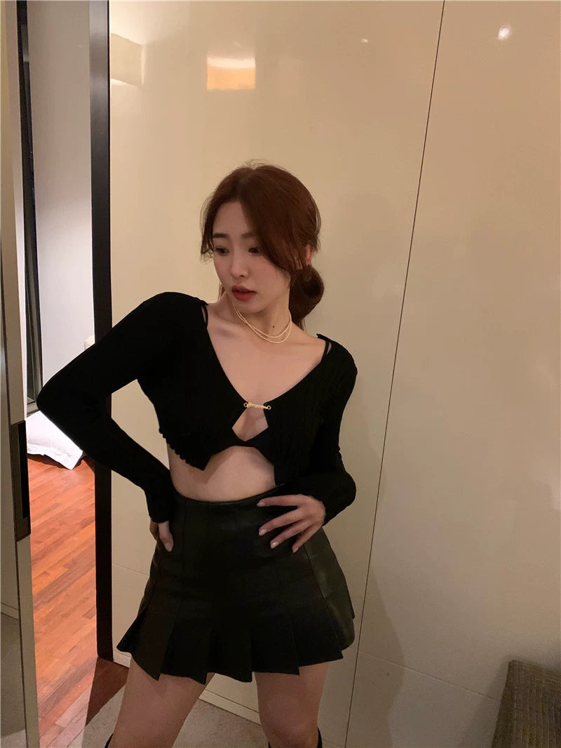 Internet Famous Sexy Hot Girl Camisole Knitted Cardigan