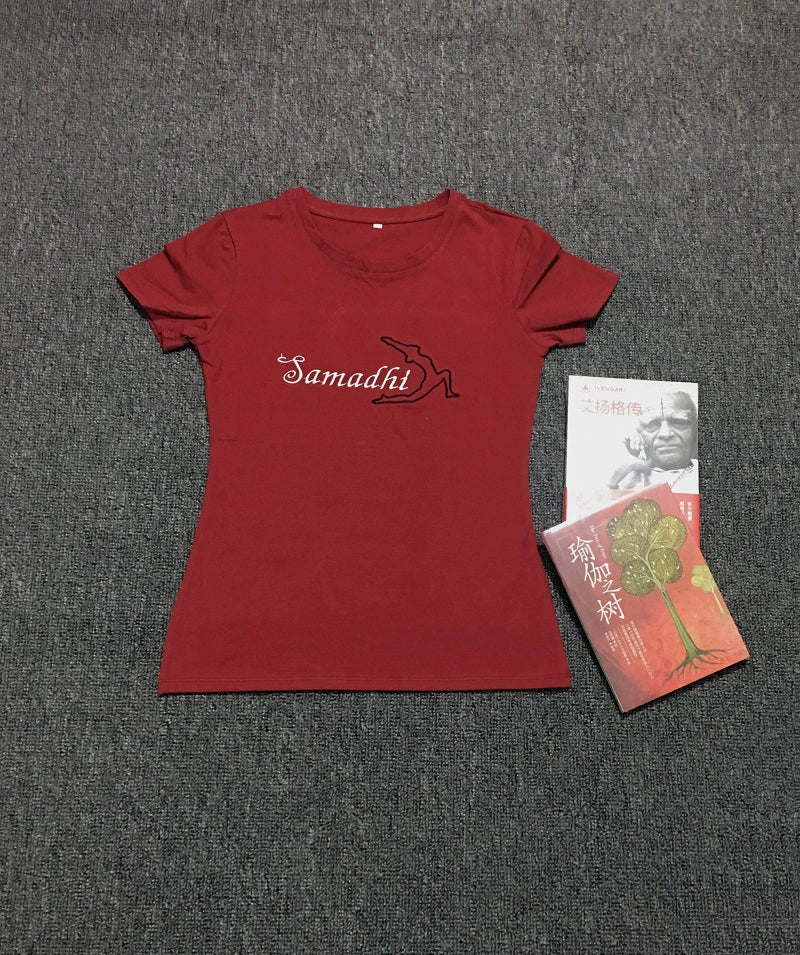 Verão Nova Chegada Iyengar Yoga Roupas Manga Curta Camiseta Top Feminino Silm Fino Algodão Elástico Alto Absorção de Transpiração Propriedade Boa