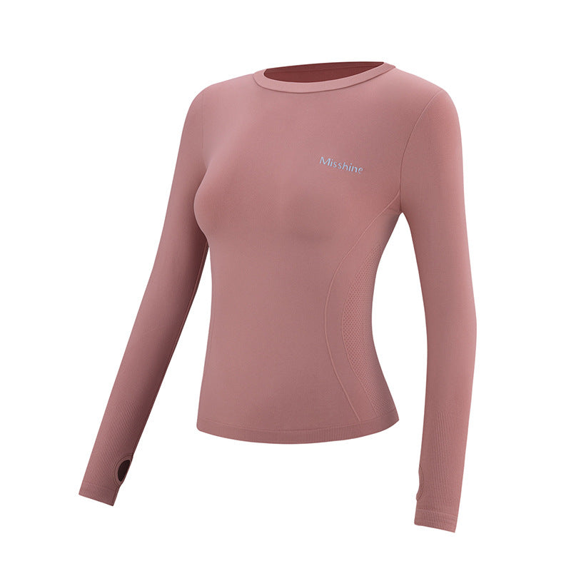 Women's Quick-Dry Skinny Slimming Solid Color Long Sleeve Yoga Wear