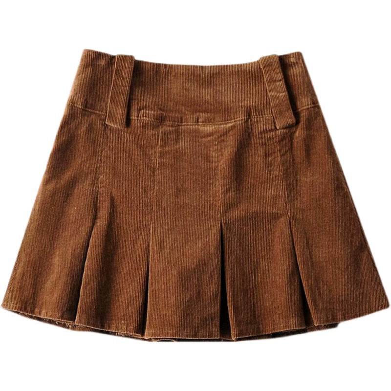 American Retro Fashion Tape Fall and Winter Corduroy Skirt