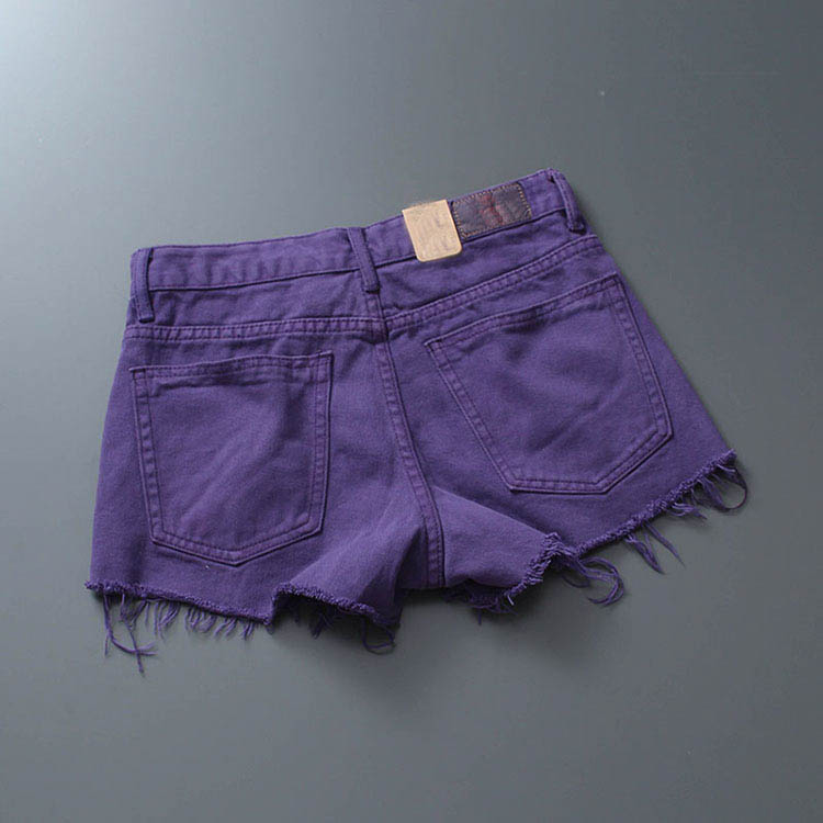 European Station Hong Kong Fashion Brand Tassel Mid-Waist Denim Shorts