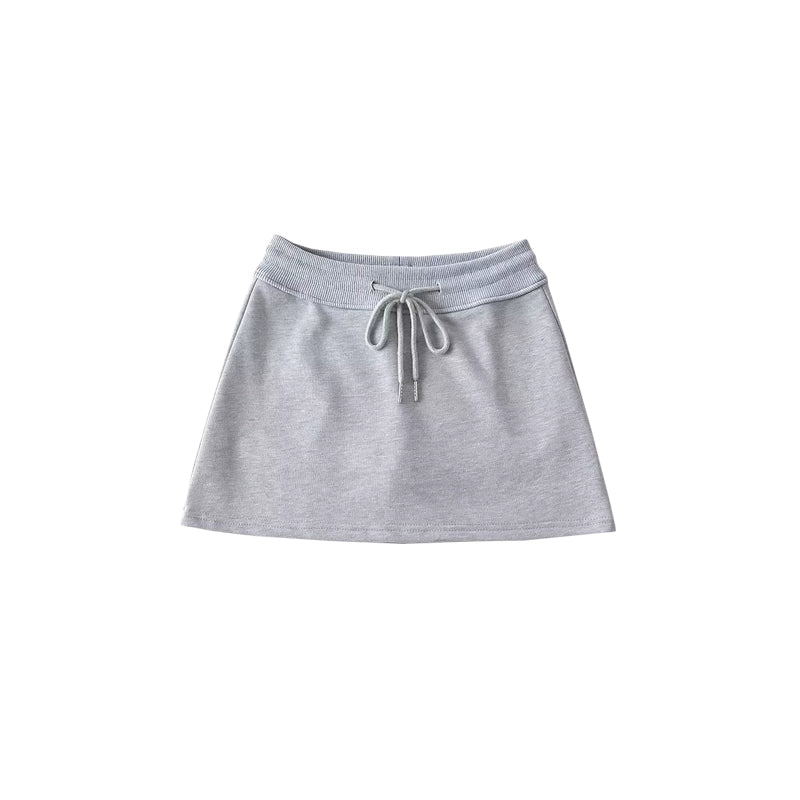 Casual Belt Safety Pants Little Girl A- line Skirt Drawstring