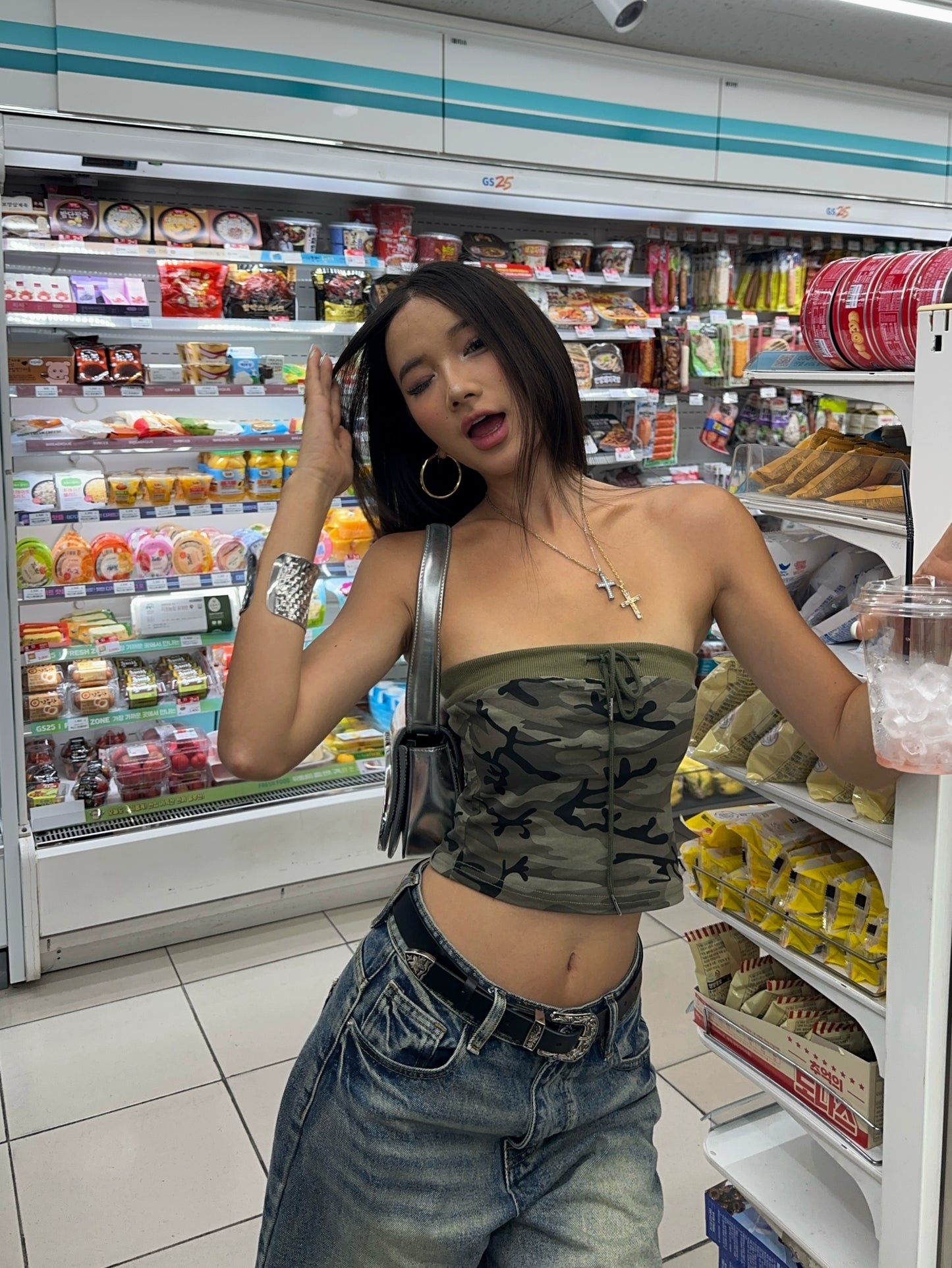 Kkshop Camouflage Cool Street Cool Fashionable Tube Top