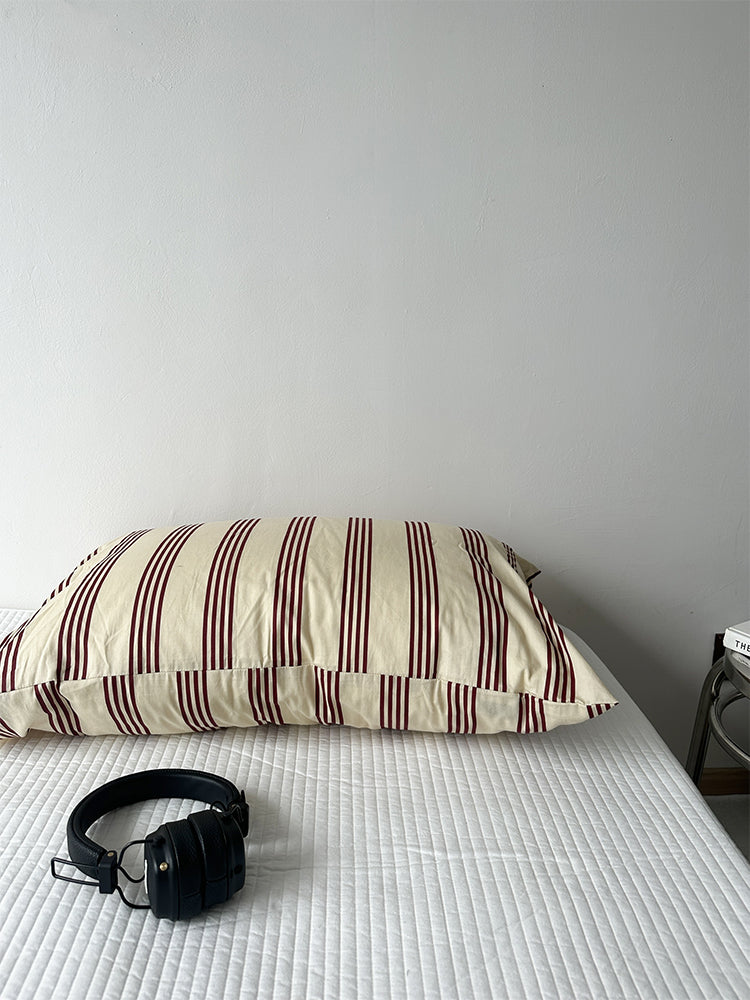 Dark Stain-Resistant Pillowcase Cotton Stripes Gingham Boys Pillowcase 48*74 Pure Cotton Student Dormitory Pillowcase