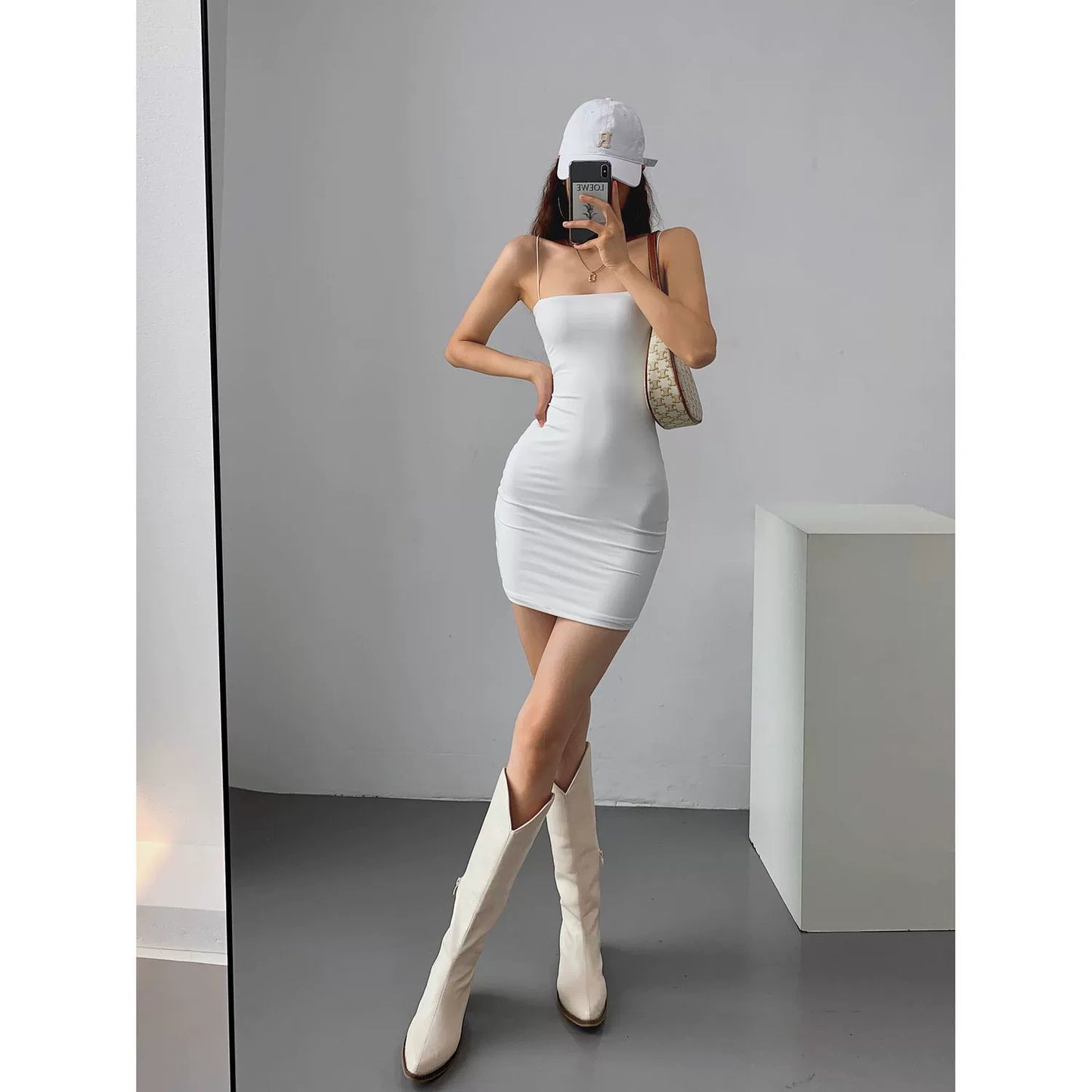 Flat Summer New Arrival Elastic Silm Sling Dress